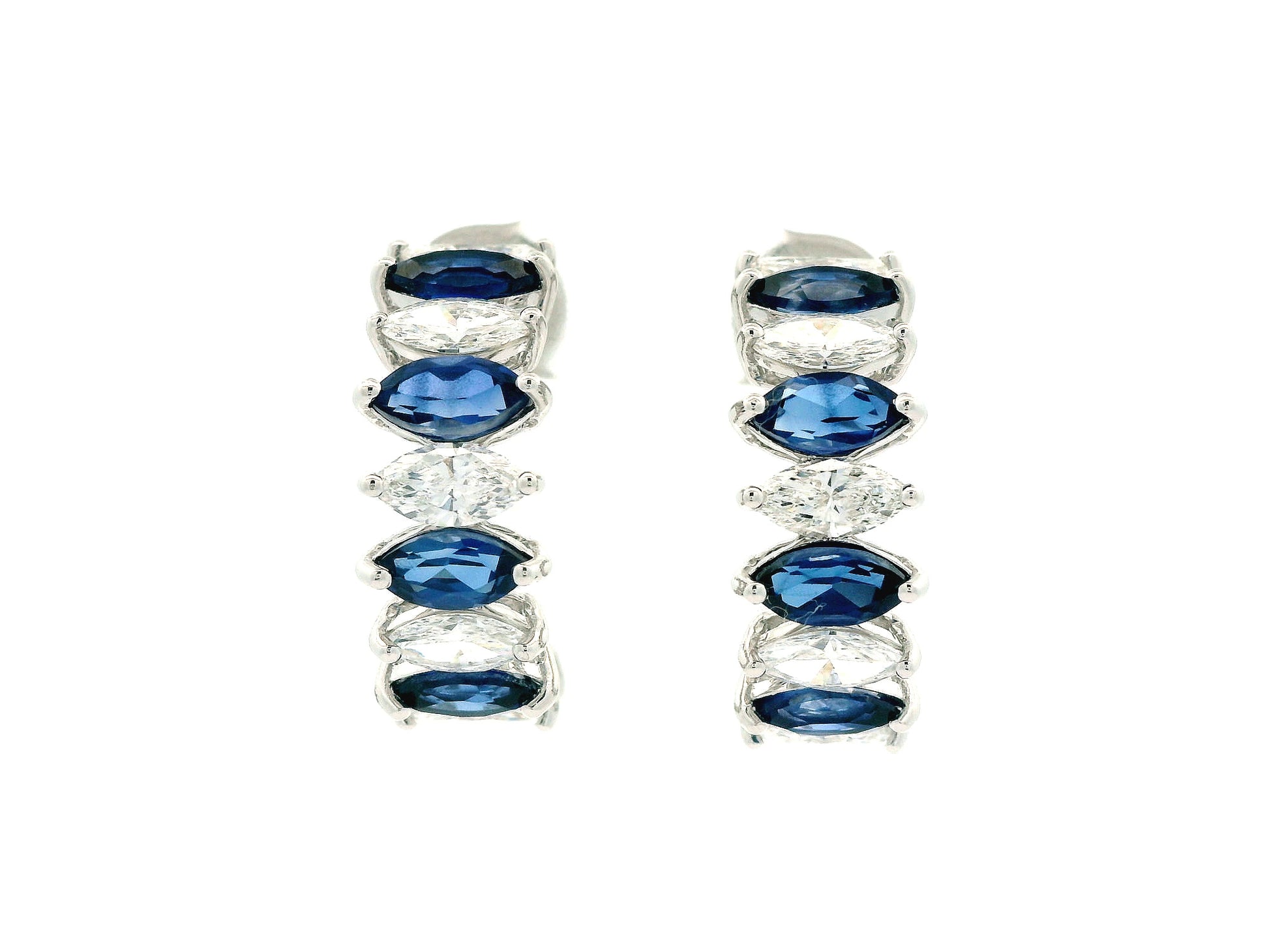 Erivelle Coloured Stone Diamond Hoop Earrings