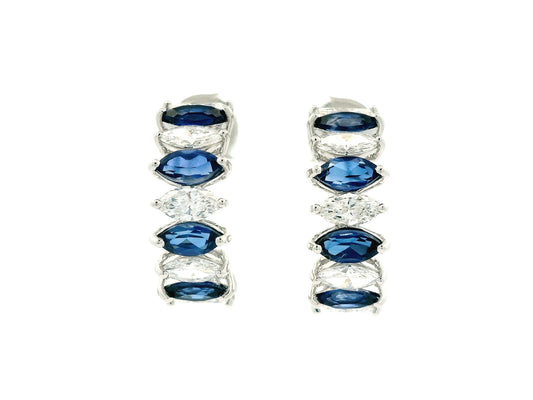 Erivelle Coloured Stone Diamond Hoop Earrings