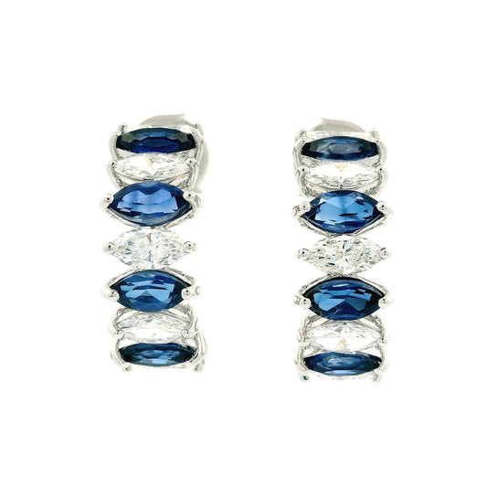 Erivelle Coloured Stone Diamond Hoop Earrings