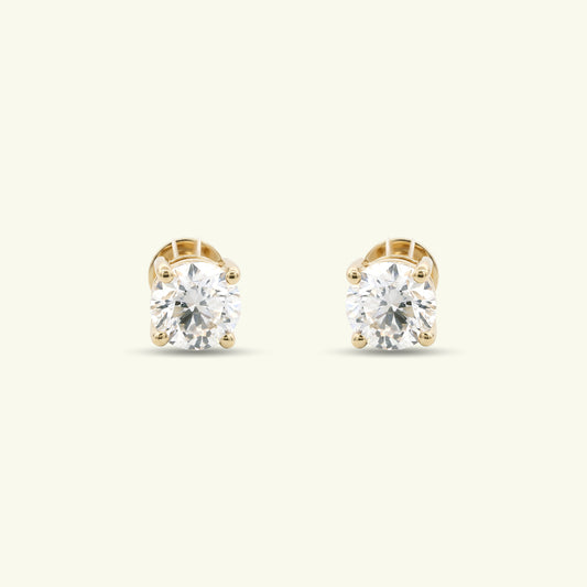 Vanya Solitaire Diamond Stud Earrings