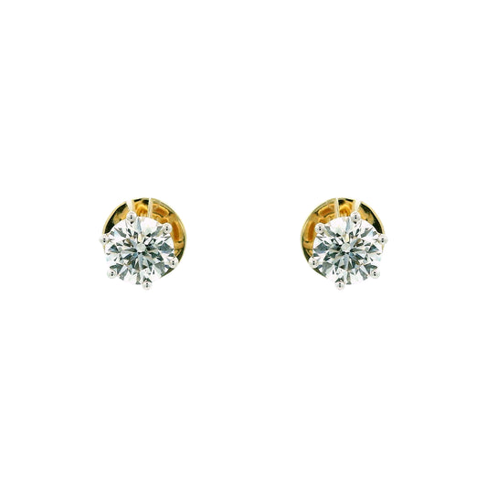 Theren Solitaire Diamond Stud Earrings