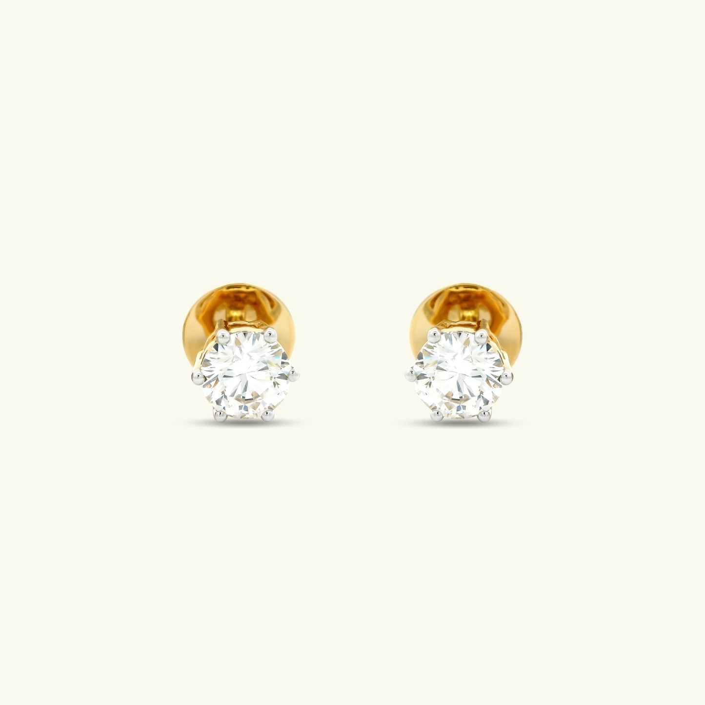 Theren Solitaire Diamond Stud Earrings