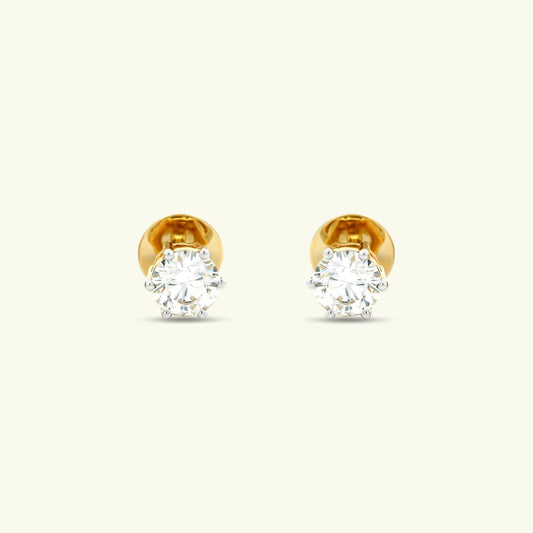 Theren Solitaire Diamond Stud Earrings