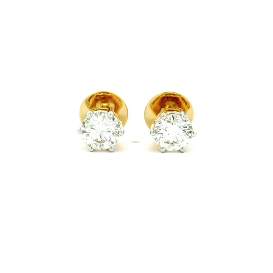 Theren Solitaire Diamond Stud Earrings