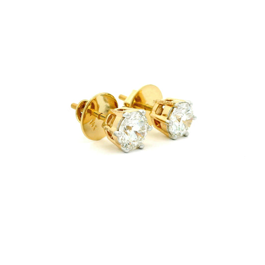 Theren Solitaire Diamond Stud Earrings