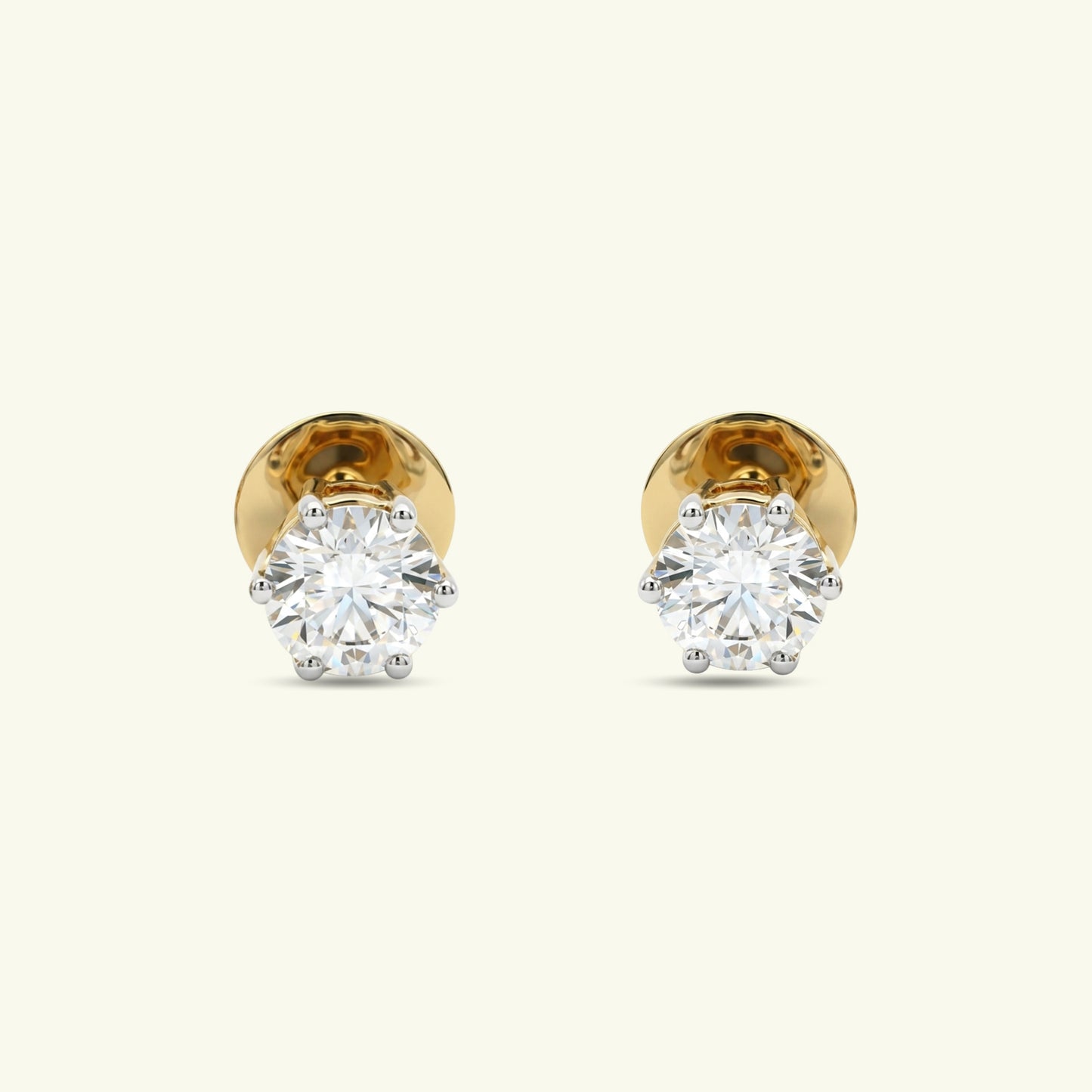 Aelith Solitaire Diamond Stud Earrings