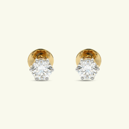 Aelith Solitaire Diamond Stud Earrings