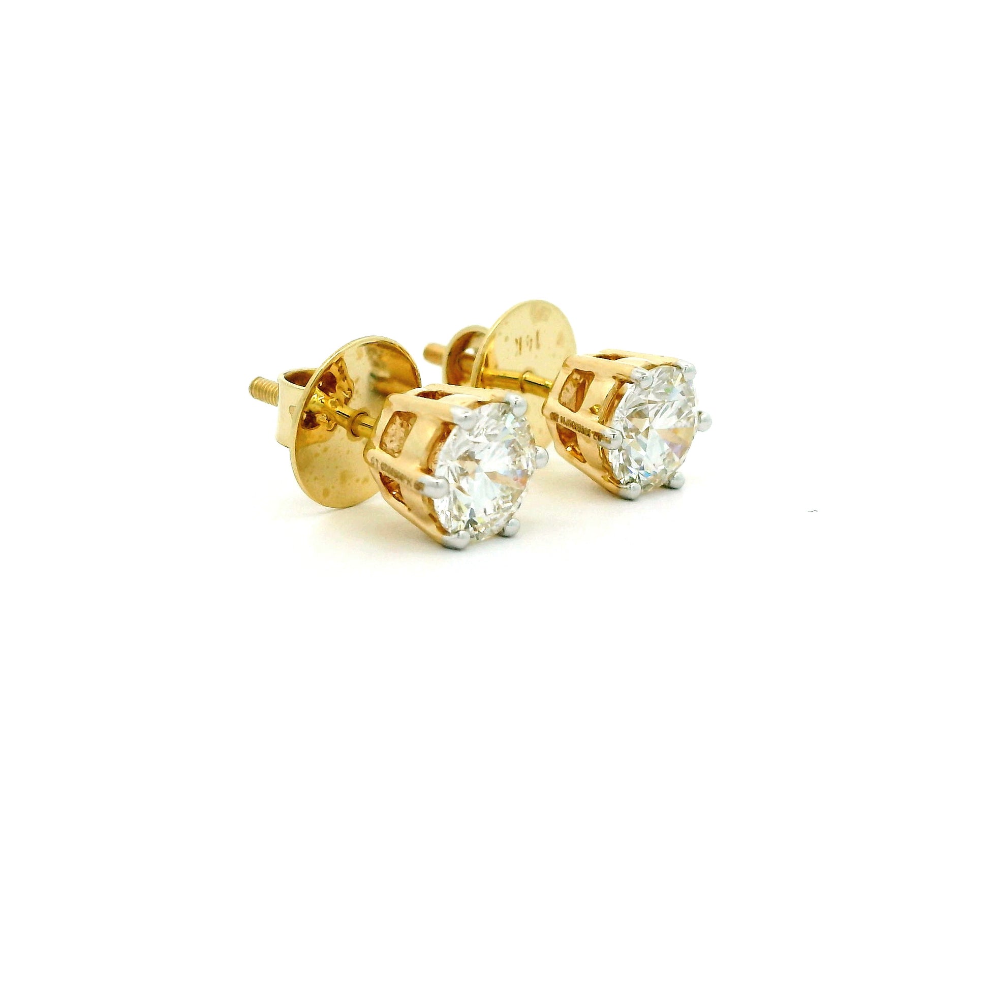 Aelith Solitaire Diamond Stud Earrings