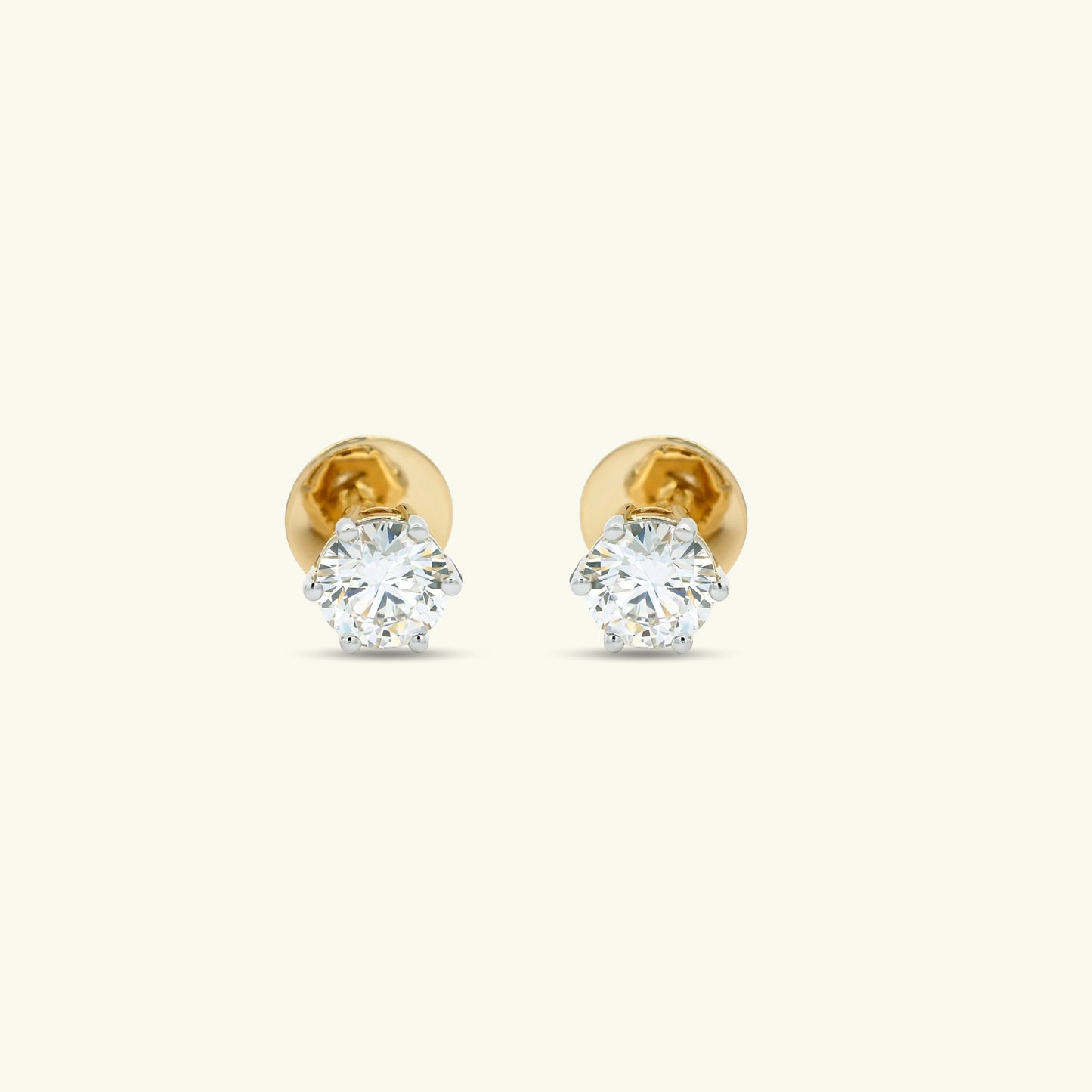 Selvyn Solitaire Diamond Stud Earrings