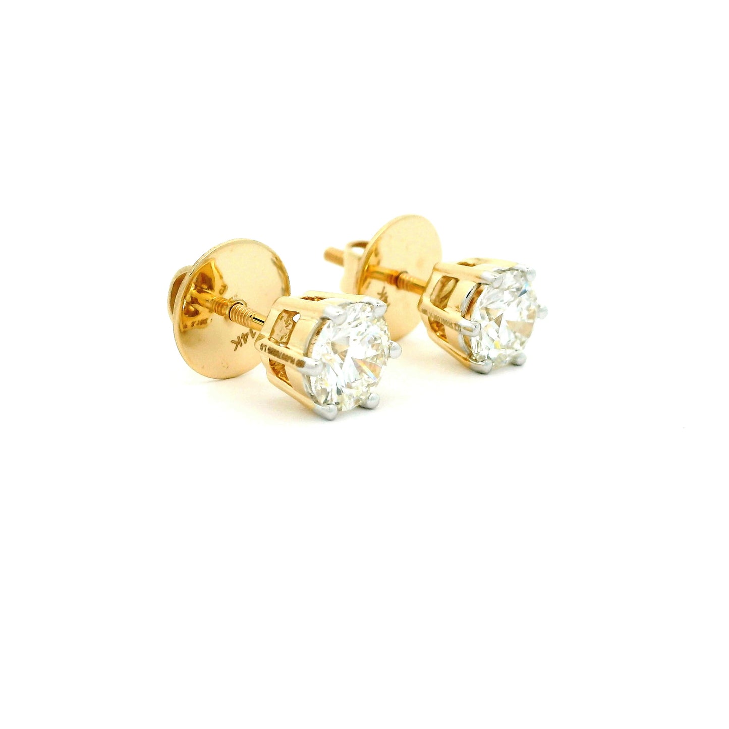 Selvyn Solitaire Diamond Stud Earrings