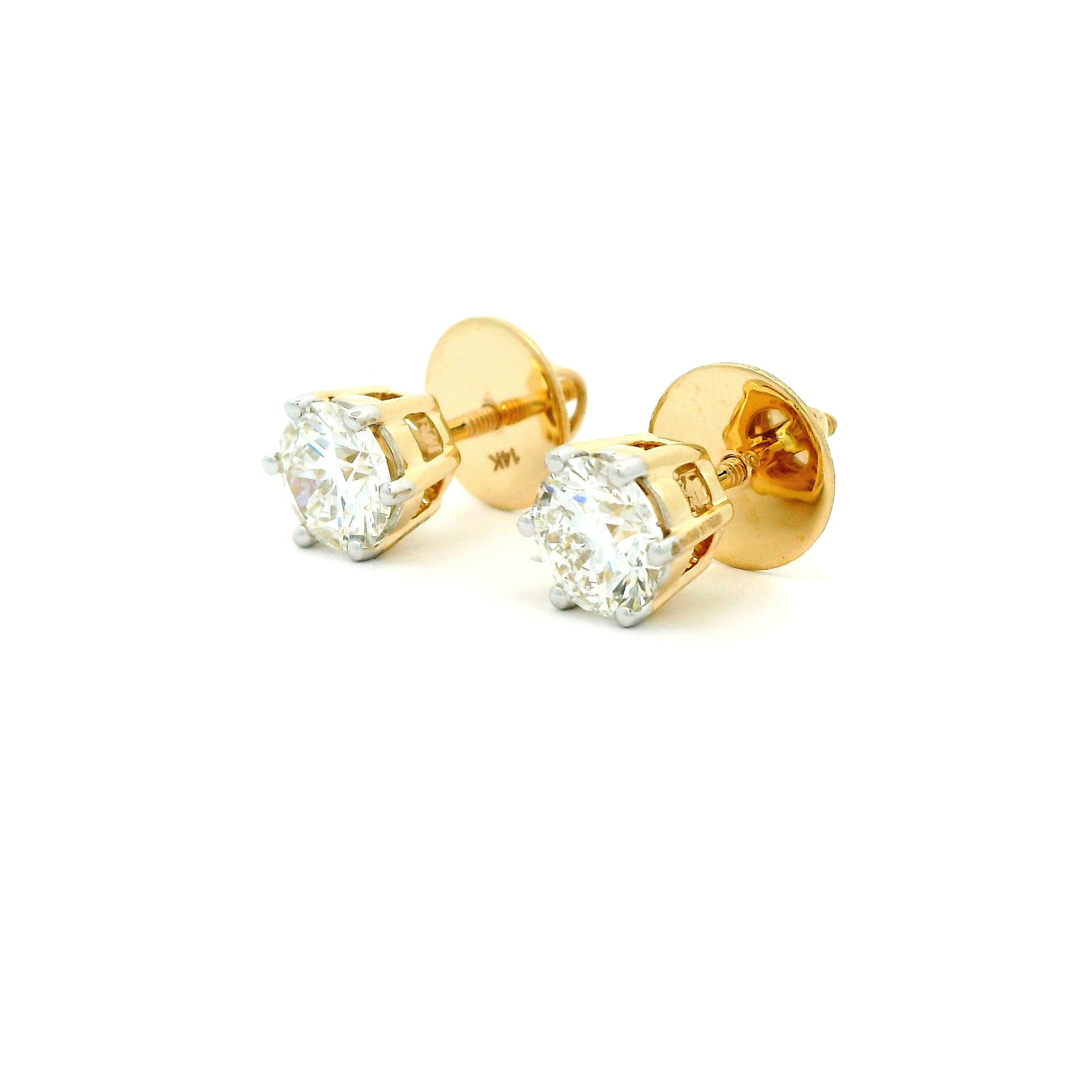 Selvyn Solitaire Diamond Stud Earrings