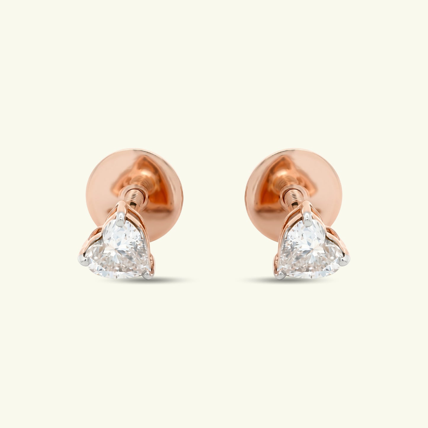 Avera Heart Diamond Stud Earrings