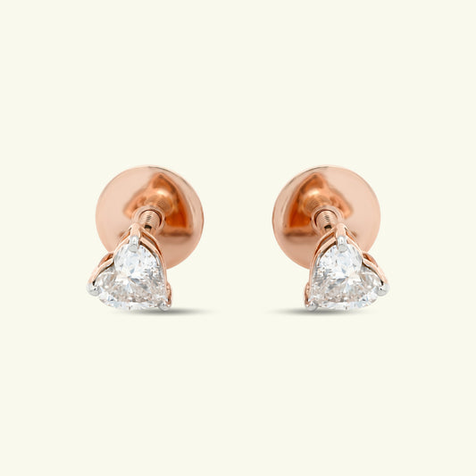 Avera Heart Diamond Stud Earrings
