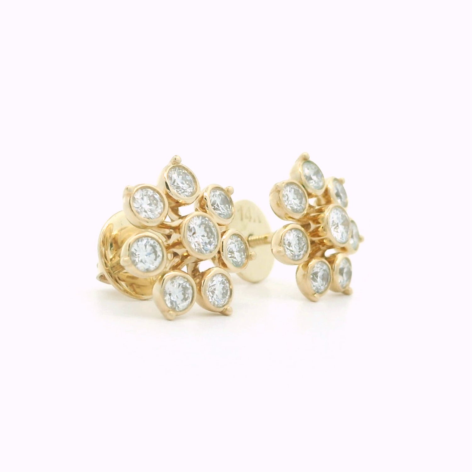 Selia Petal Diamond Stud Earrings
