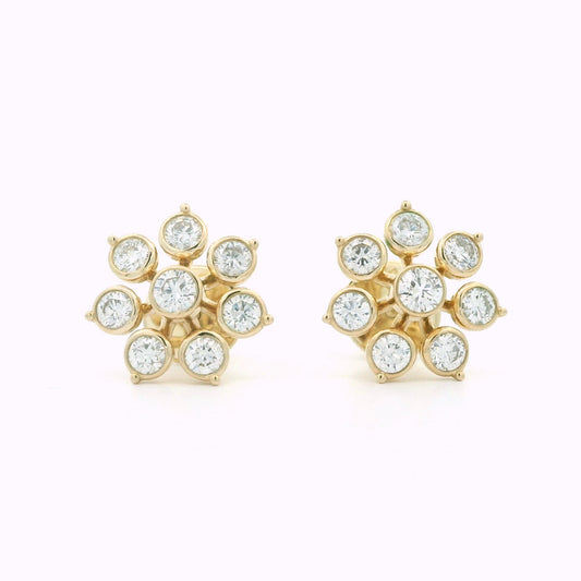 Selia Petal Diamond Stud Earrings
