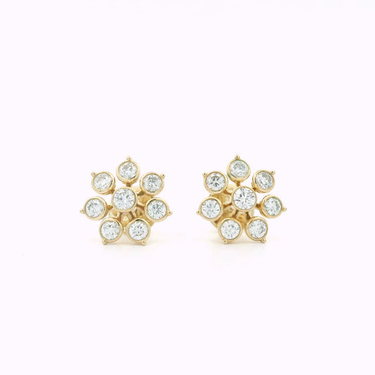 Selia Petal Diamond Stud Earrings