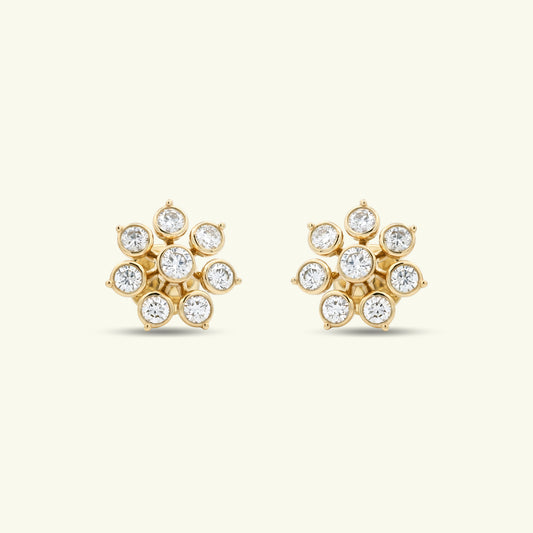 Selia Petal Diamond Stud Earrings