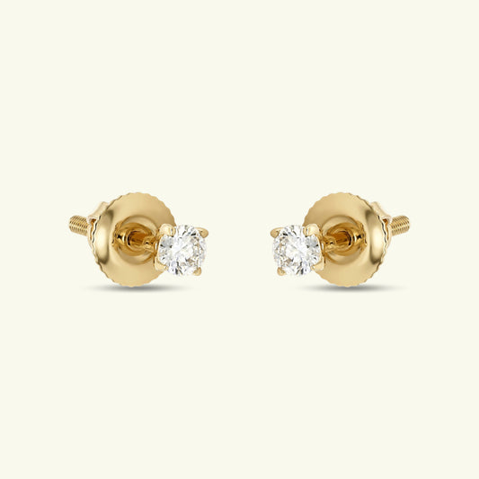 Evania Solitaire Diamond Earrings