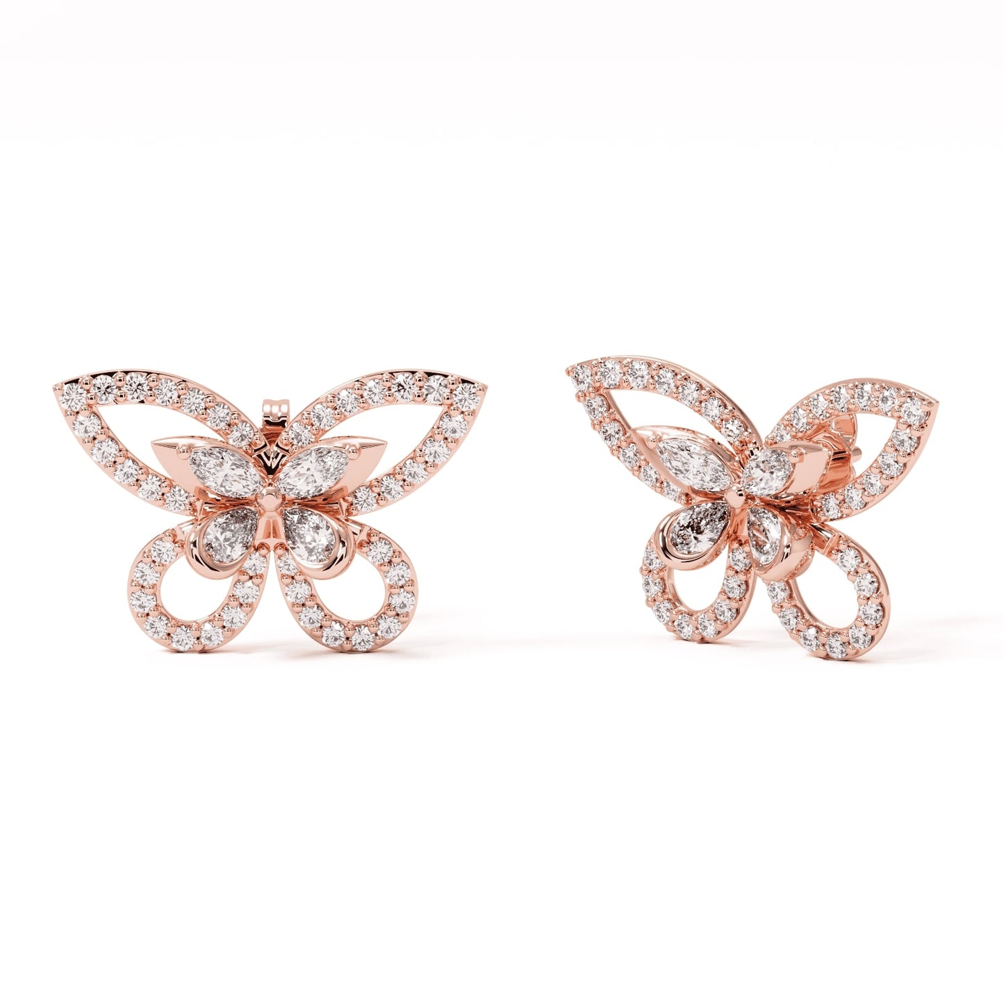 Elara Wing Diamond Stud Earrings