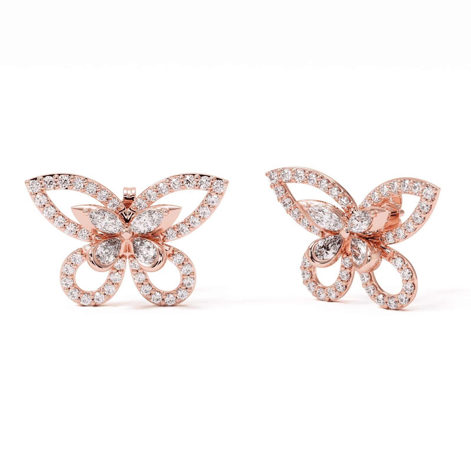 Elara Wing Diamond Stud Earrings