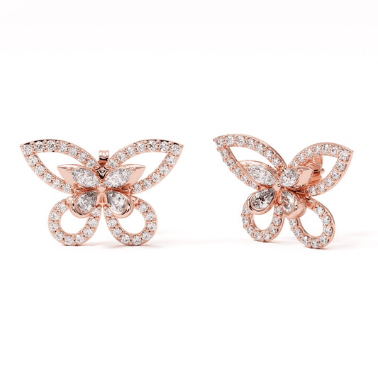 Elara Wing Diamond Stud Earrings