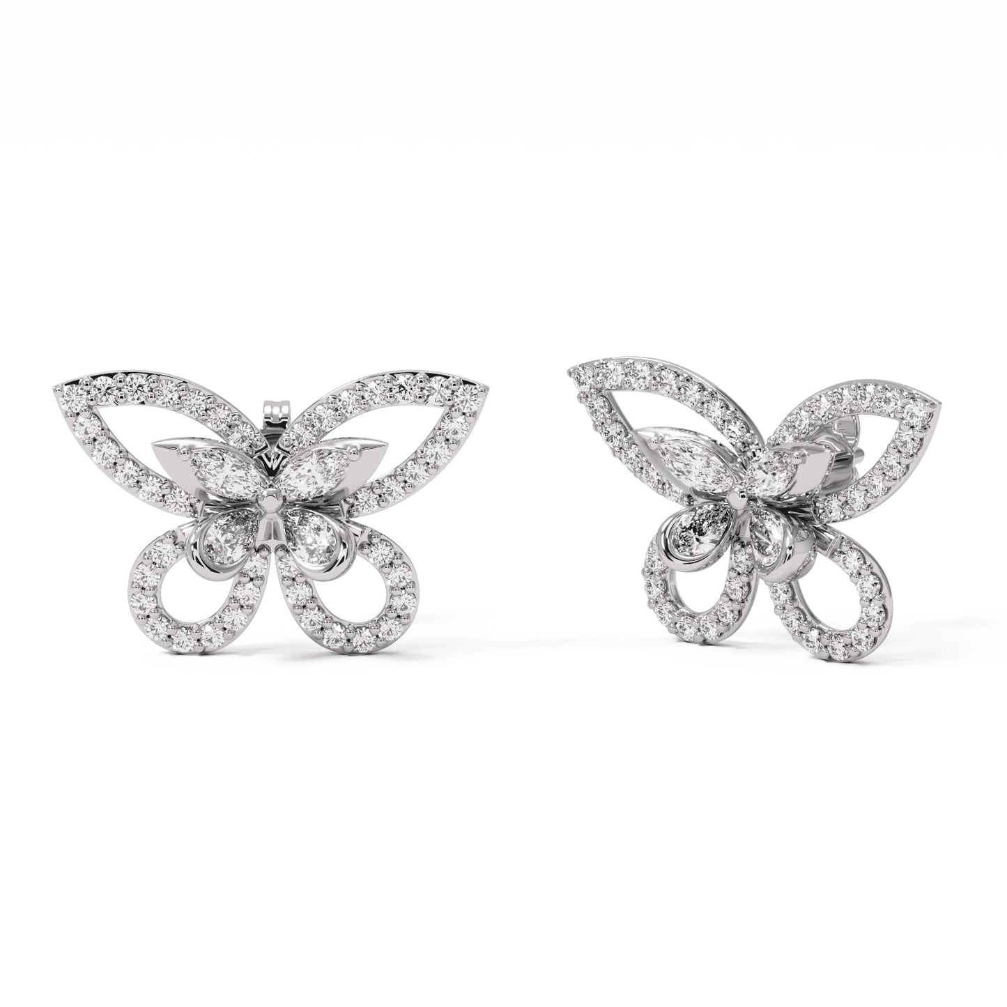 Elara Wing Diamond Stud Earrings