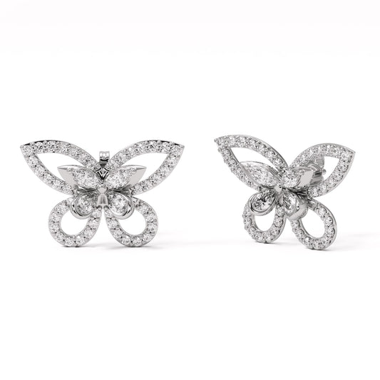 Elara Wing Diamond Stud Earrings