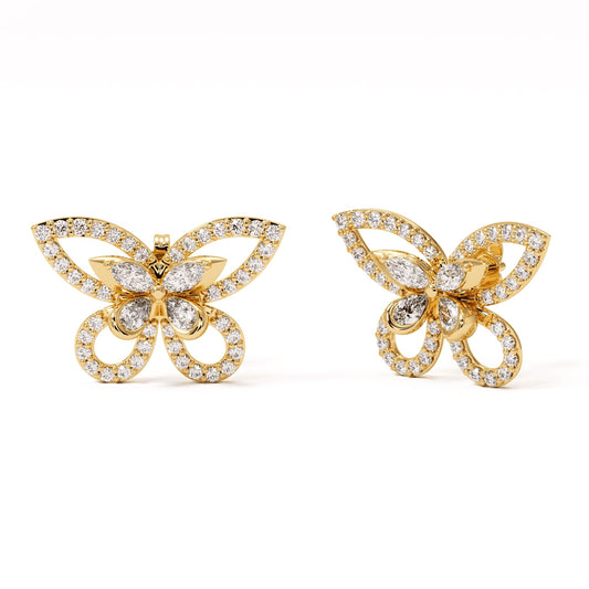 Elara Wing Diamond Stud Earrings