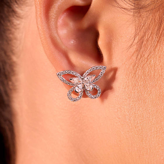 Elara Wing Diamond Stud Earrings