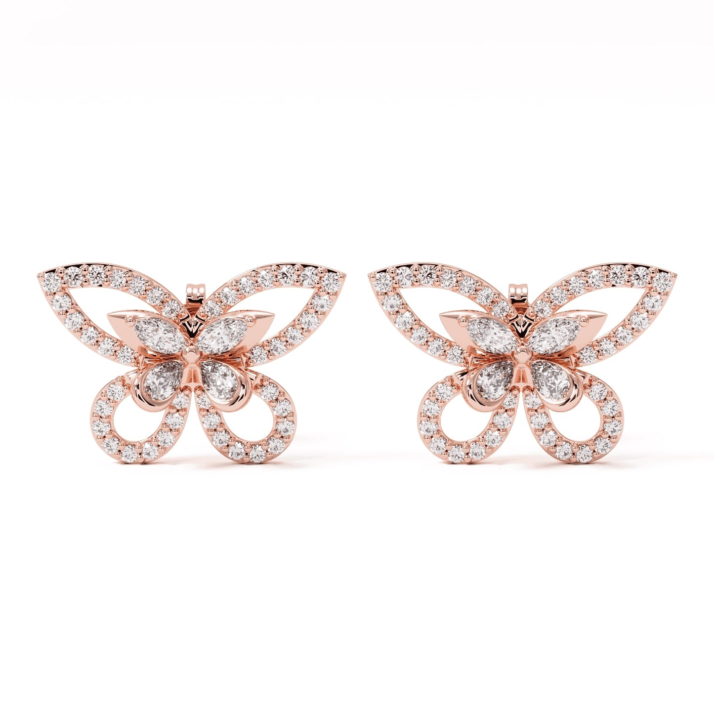 Elara Wing Diamond Stud Earrings