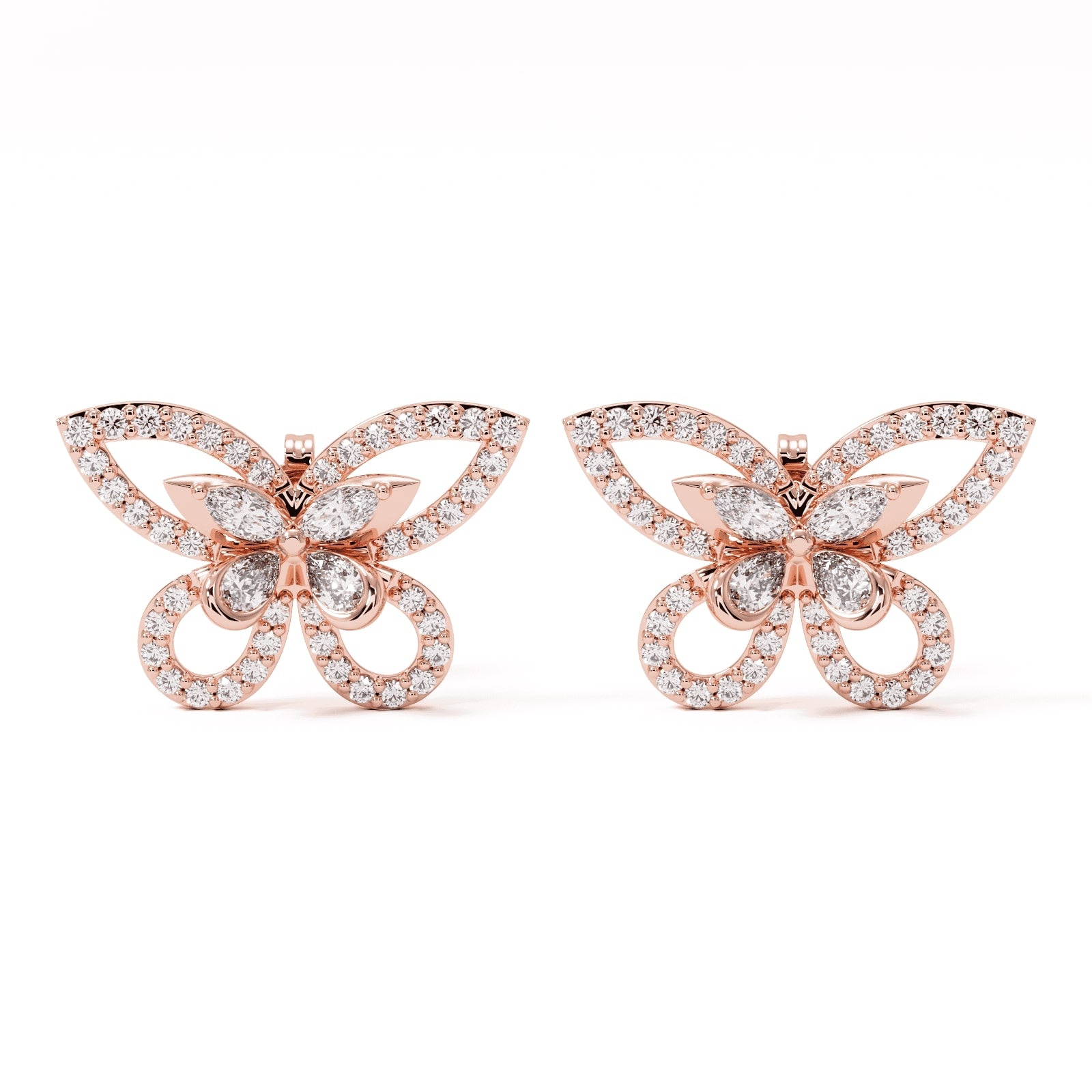 Elara Wing Diamond Stud Earrings