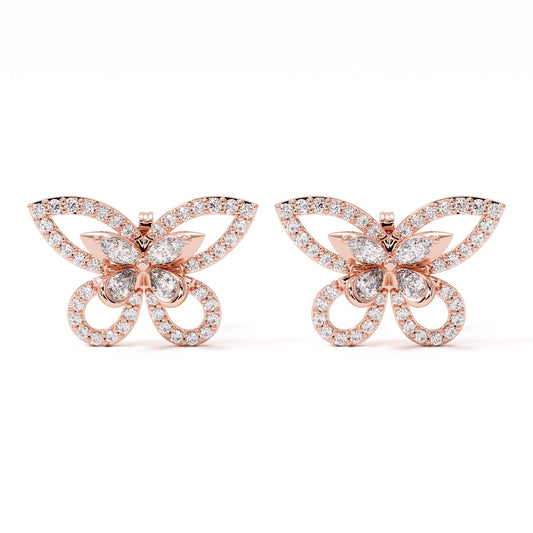 Elara Wing Diamond Stud Earrings