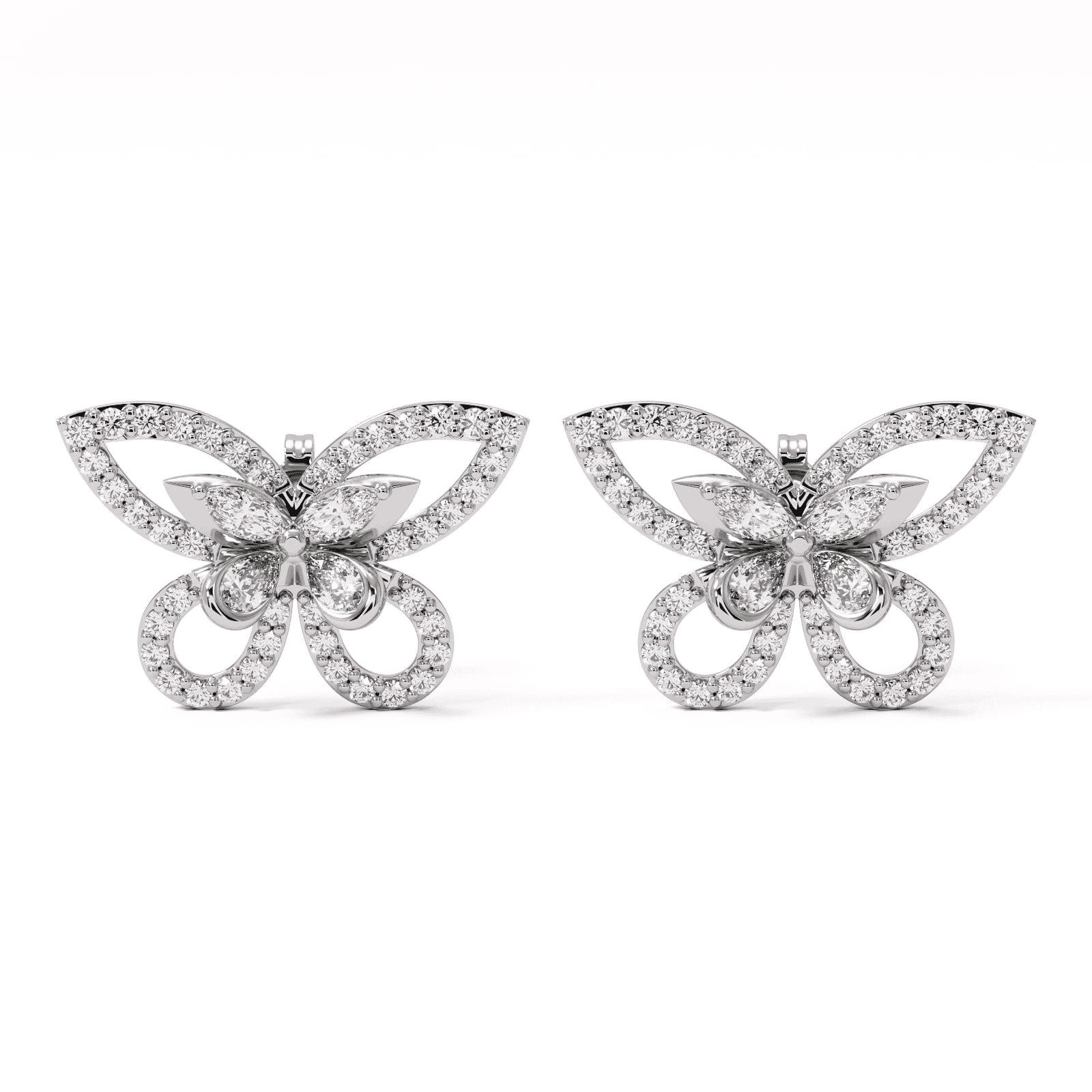 Elara Wing Diamond Stud Earrings