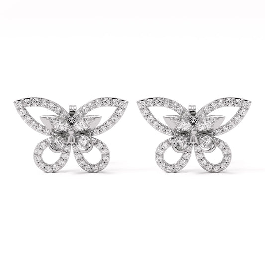 Elara Wing Diamond Stud Earrings