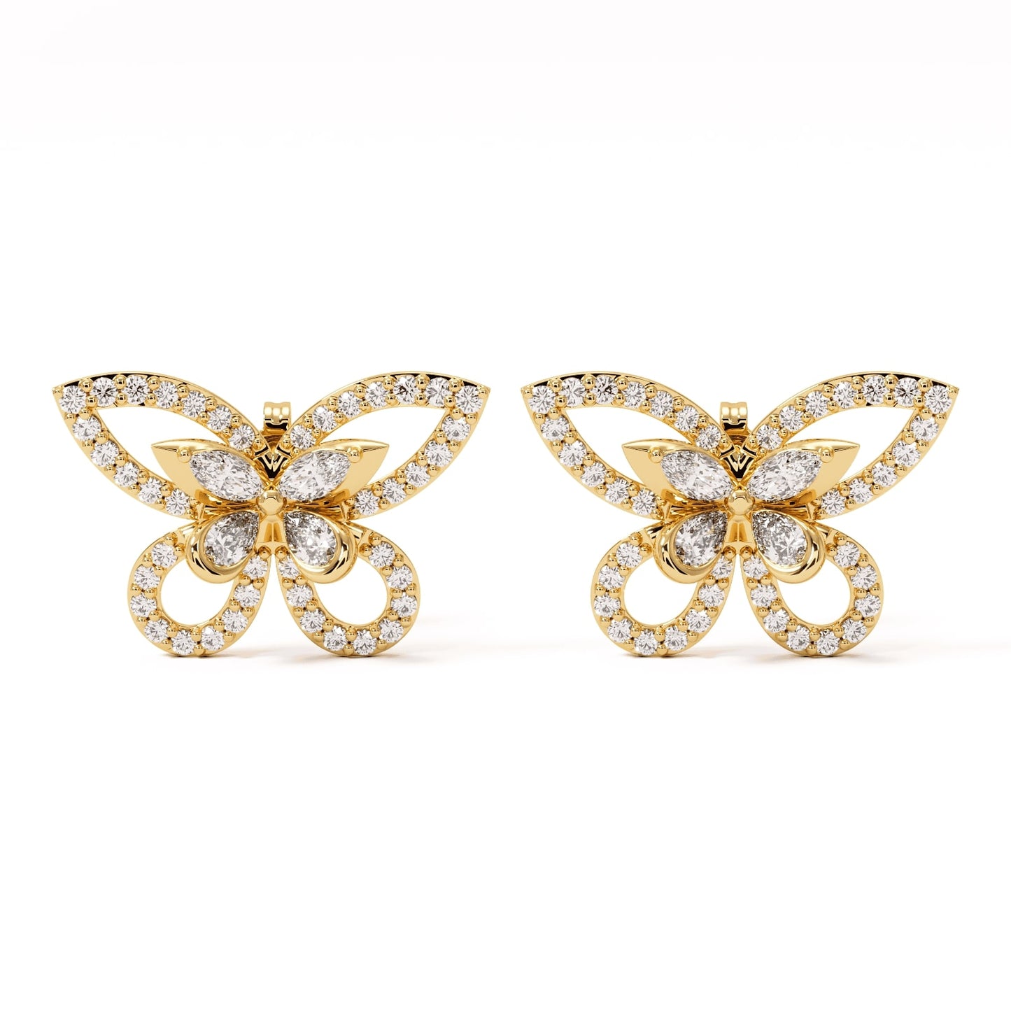 Elara Wing Diamond Stud Earrings