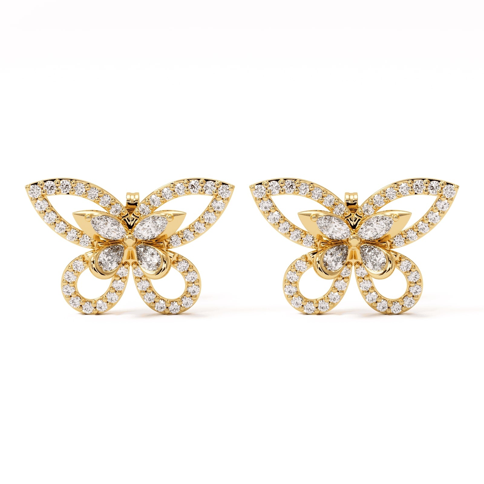 Elara Wing Diamond Stud Earrings