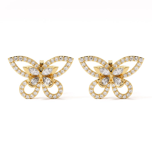 Elara Wing Diamond Stud Earrings