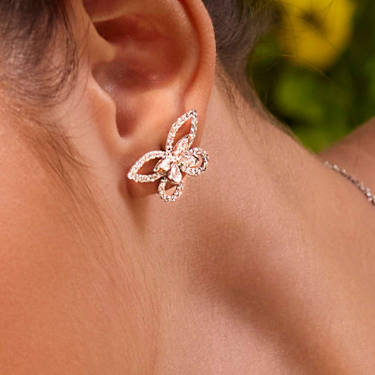 Elara Wing Diamond Stud Earrings