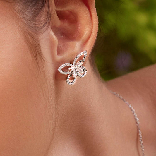Elara Wing Diamond Stud Earrings