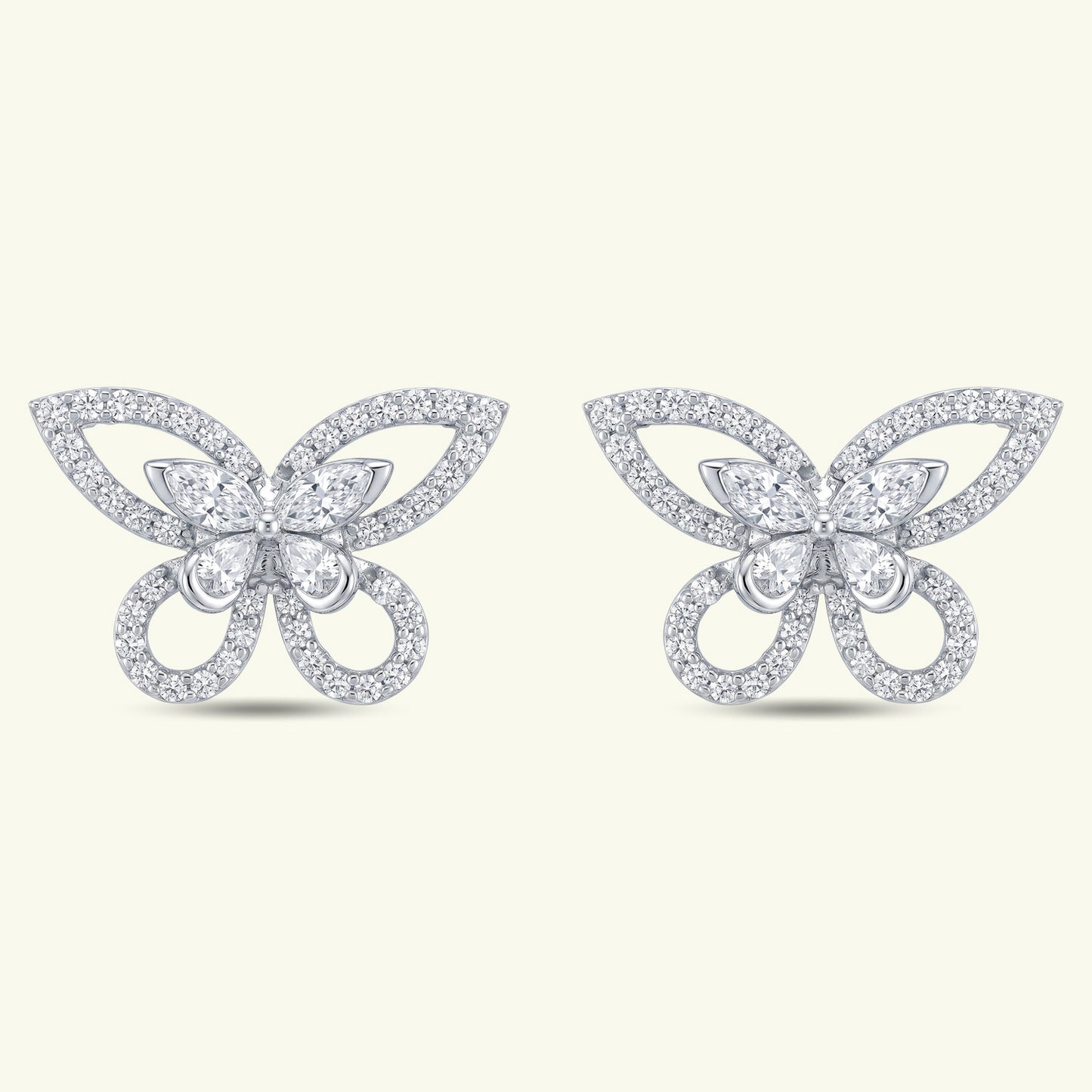 Elara Wing Diamond Stud Earrings