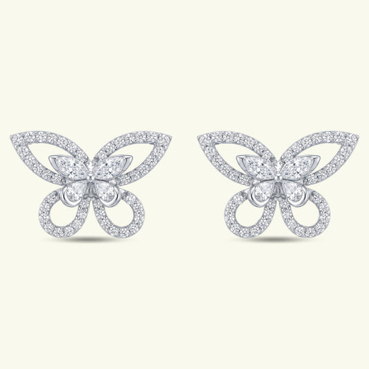 Elara Wing Diamond Stud Earrings