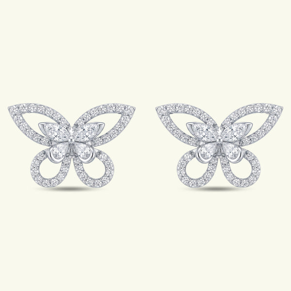 Elara Wing Diamond Stud Earrings