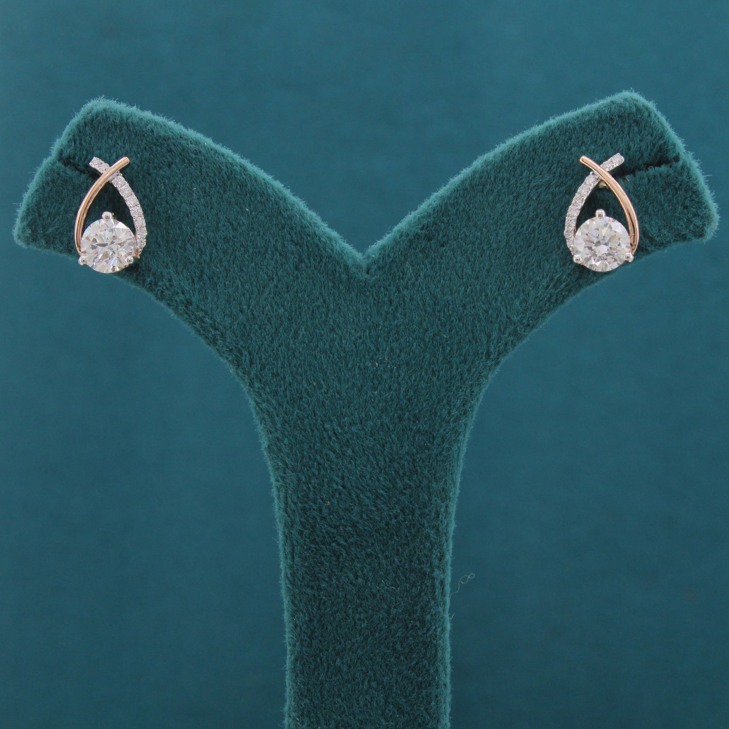Celine Arc Diamond Solitaire Earrings