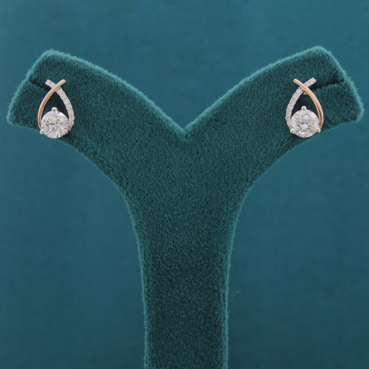 Celine Arc Diamond Solitaire Earrings