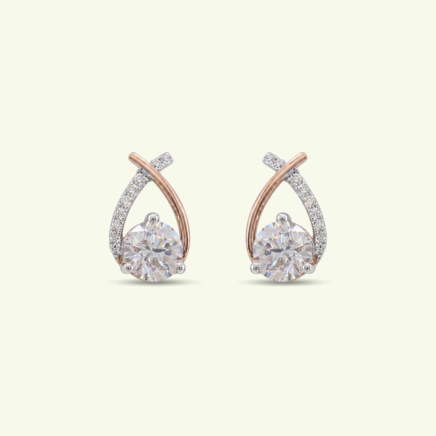Celine Arc Diamond Solitaire Earrings