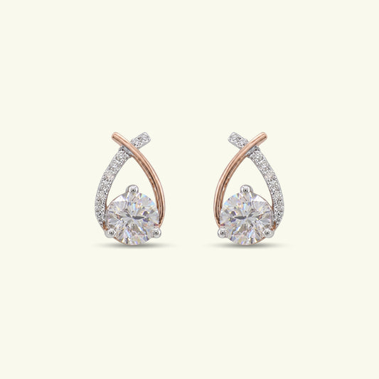 Celine Arc Diamond Solitaire Earrings