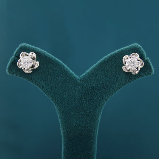 Selene Poise Diamond Solitaire Earrings