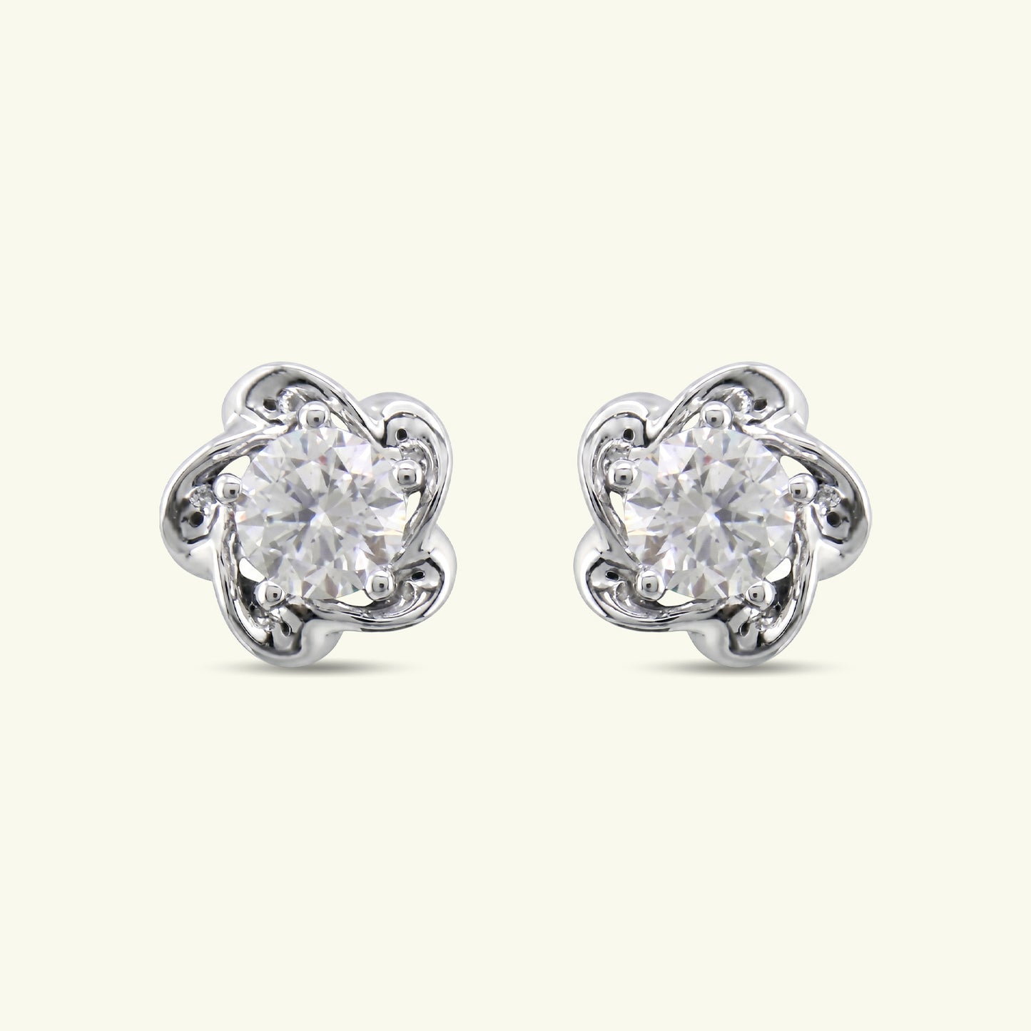 Selene Poise Diamond Solitaire Earrings