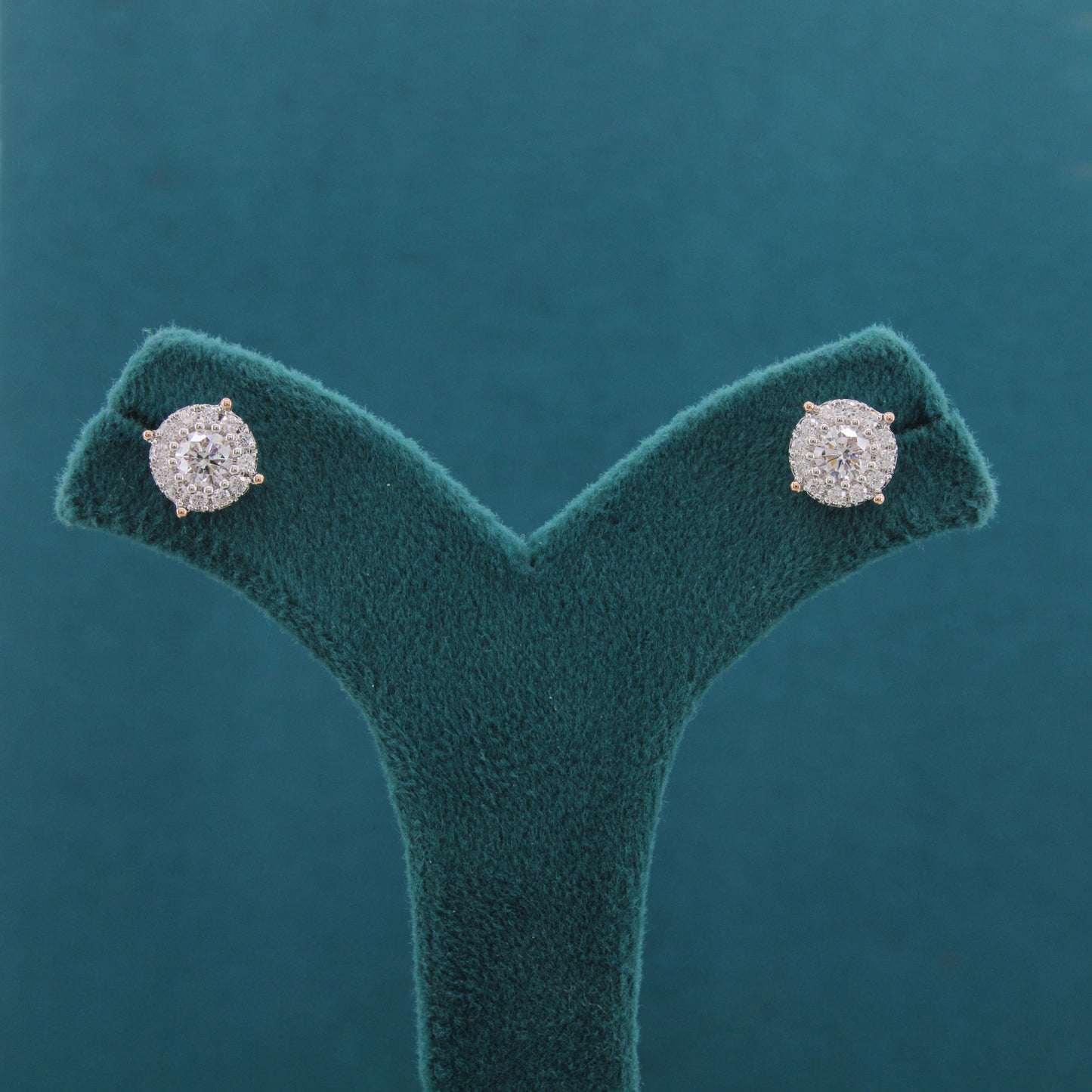 Elenara Halo Diamond Earrings