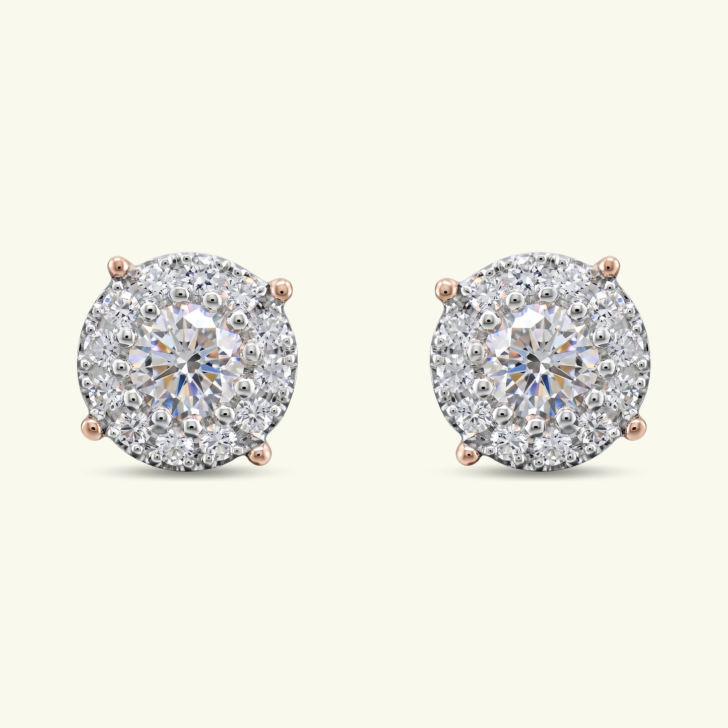 Elenara Halo Diamond Earrings